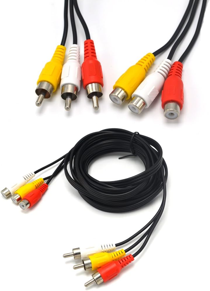 Pardarsey Padarsey 15ft 3RCA Male to Female Audio Composite Extension Video Cable DVD - Image 1